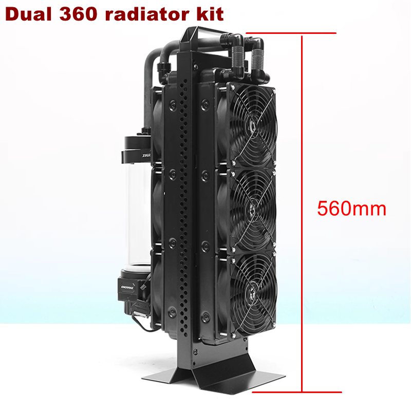 External Radiator Water Cooling Kit - デュアルラジエーター外部水冷コンビネーション、ENERMAXポンプとリザーバー水冷キット。 240と360のラジエーター。
