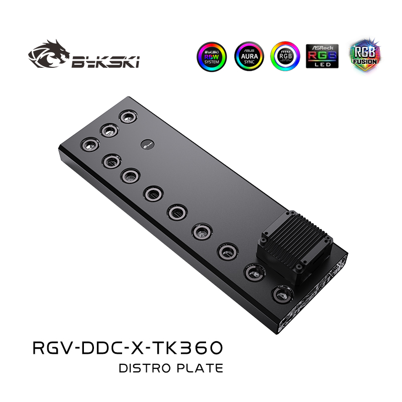 Distro Plate Ddc Pump Combo - Bykski-PC冷却システム用のアクリルMistoアクリルプレート,ハードチューブとコンボポンプ用のボックス付き/RGV-DDC-X-TK120/240/360